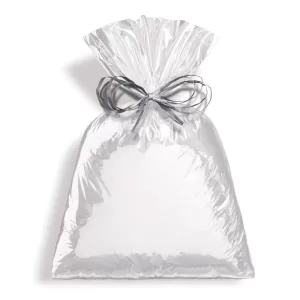 Saco de Presente Metalizado Prata