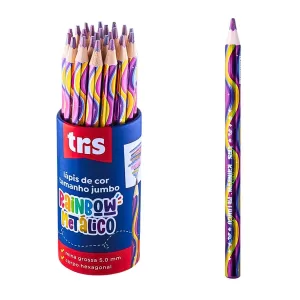 Lápis de Cor Rainbow Metálico Jumbo Multicolorido