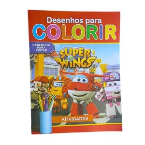 Livro de Colorir Revista com Atividades Super Wings