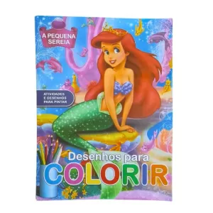 Livro de Colorir Revista com Atividades Ariel