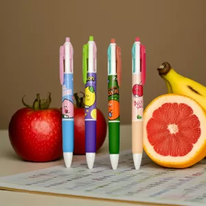 Caneta Multicor Frutas Fofas - 6 Cores Vibrantes