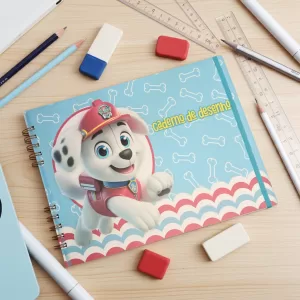 Caderno de Desenho Patrulha Canina 90 Folhas A4 - Marshall em Ação!