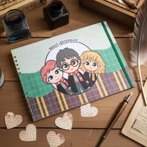 Caderno de Desenho Harry Potter 90 Folhas A4