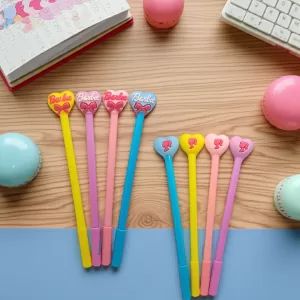 Caneta em Gel Escolar Coração de Barbie