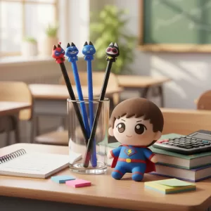 Caneta Kawaii Gatinhos Super-Heróis