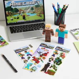 Cartela de Adesivos Minecraft