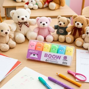 Kit Marca Texto 6 Cores Urso