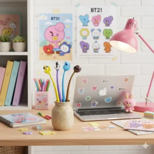 Caneta em Gel BTS BT21 Escrita Fina