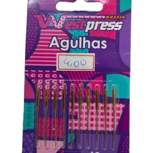 Agulha Máquina Costura Doméstica n 9 Westpress (Tecido Leve) PC 10 Und