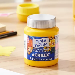 Tinta para Tecido 250 ml Acrilex- Amarelo Ouro