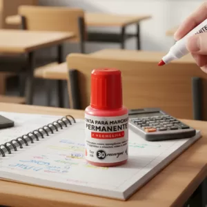 Tinta para Marcador Permanente Vermelho BRW - 20ml (Até 30 Recargas)