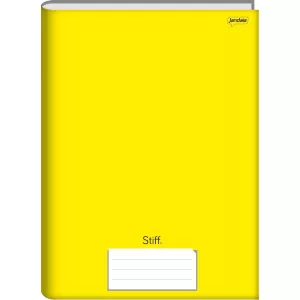Caderno Brochura 1/4 Capa Dura Stiff Amarelo 48 Folhas - Jandaia