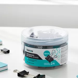 Prendedor de Papel 32mm 24 unid Preto