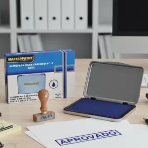 Almofada Para Carimbo Masterprint N3 Azul