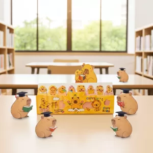 Bloco de Notas Adesivas Capivara - Kit com 8 Mini Bloquinhos (200 Folhas Total)