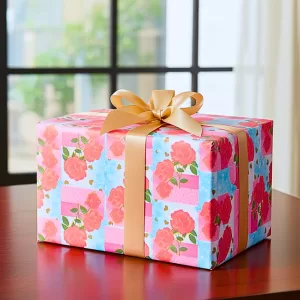 Papel de Presente Premium – Estampa Rosas Clássicas