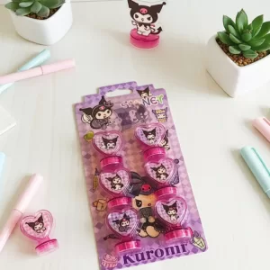 Kit de Carimbos Kuromi – Conjunto com 6 Unidades Autoentintados