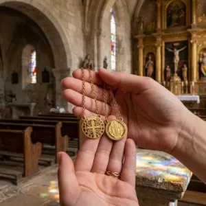 Escapulário São Bento Dourado