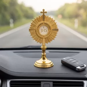 Ostensório JHS Dourado Eucaristia