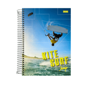 Caderno Universitário 12 Matérias 240 Folhas Baag - Kitesurf / Surf Espiral Volta às Aulas