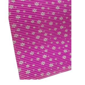 Papel Microondulado Rosa Pink com Flor Branca 48x80 cm