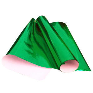 Papel Laminado Brilho 48x60cm Cor Verde - Folha Metalizada (Verso Branco) para Presentes, Festas, Artesanato e Origami