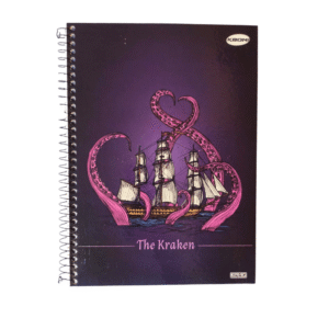 Caderno Universitário A4 1 Matéria 96 Folhas São Domingos - Ataque do Polvo ao Navio Espiral