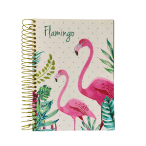 Caderno Universitário 20 Matérias 400 Páginas Baag - Flamingo Espiral Volta às Aulas