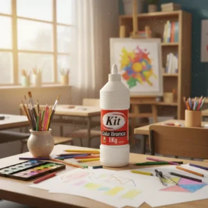 Cola Branca Escolar Kit 1kg Lavável Não Tóxica