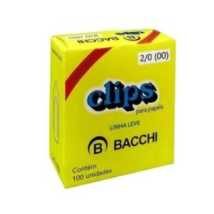 Clipes para Papel Nº 2/0 Galvanizado Bacchi Caixa 100 Un