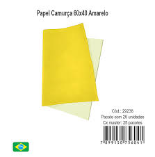 Papel Camurça Aveludado 40x60cm Cor Amarelo Claro - Folha de Papel Velvet para Embalagens de Luxo, Artesanato e Convites